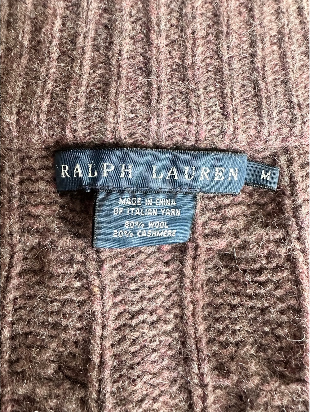 Ralph Lauren Cable-Knit Turtleneck Cardigan Wool/ Cashmere Size S/M - Picture 9 of 9